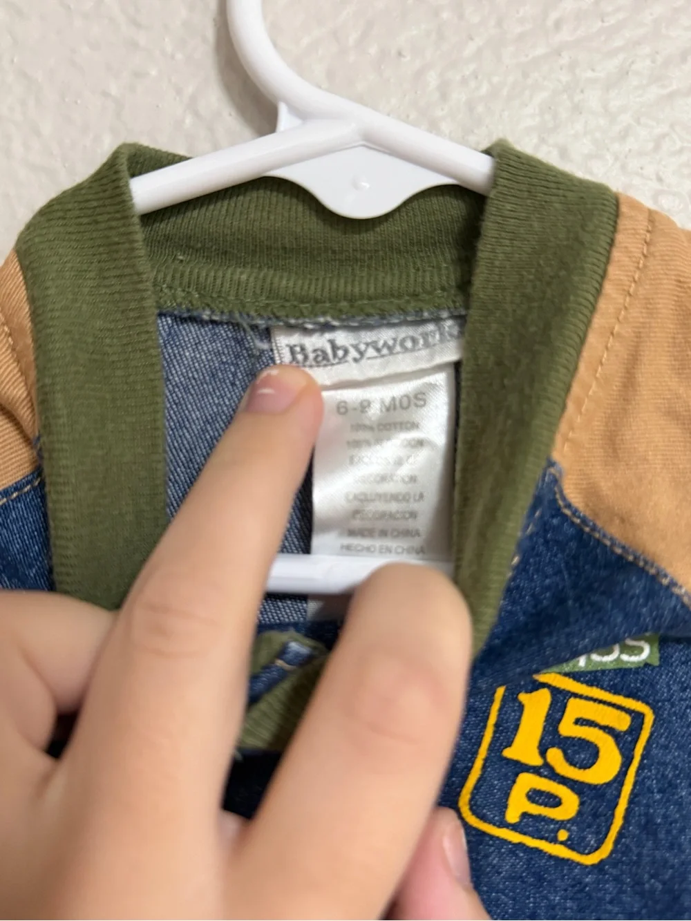Kids Dino Explorer Denim Jacket - Green & Tan